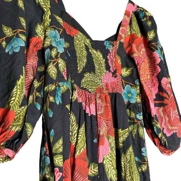 FARM RIO Colorful Floral One Piece Jumpsuit Women's Size Small Linen Blend FLAW - Picture 4 of 14